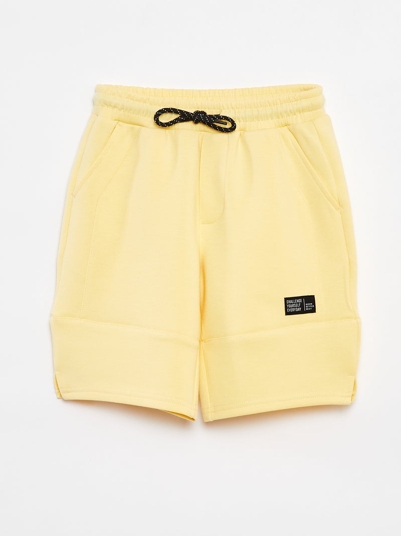 Calções em moletão leve tipo ténis AMARELO - Kiabi
