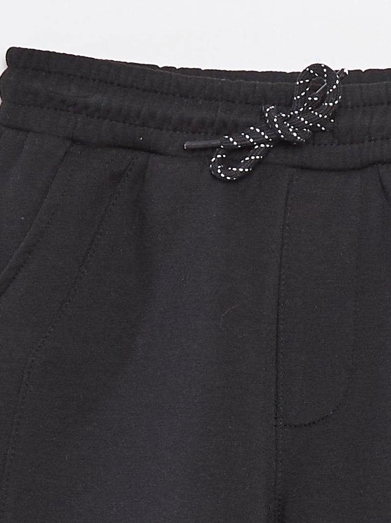 Calções em moletão leve tipo ténis Preto - Kiabi