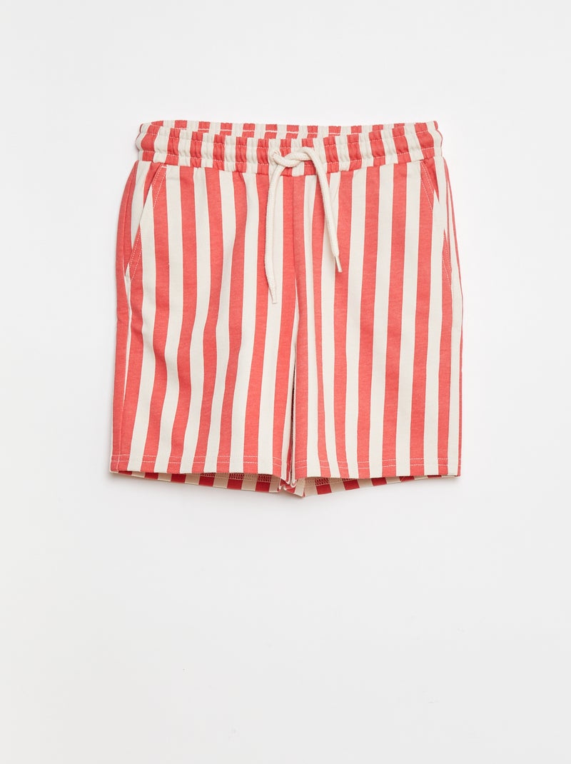 Calções em moletão leve Vermelho - Kiabi