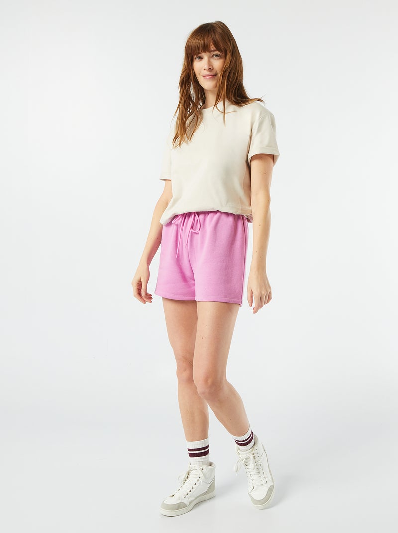 Calções em moletão ROSA - Kiabi