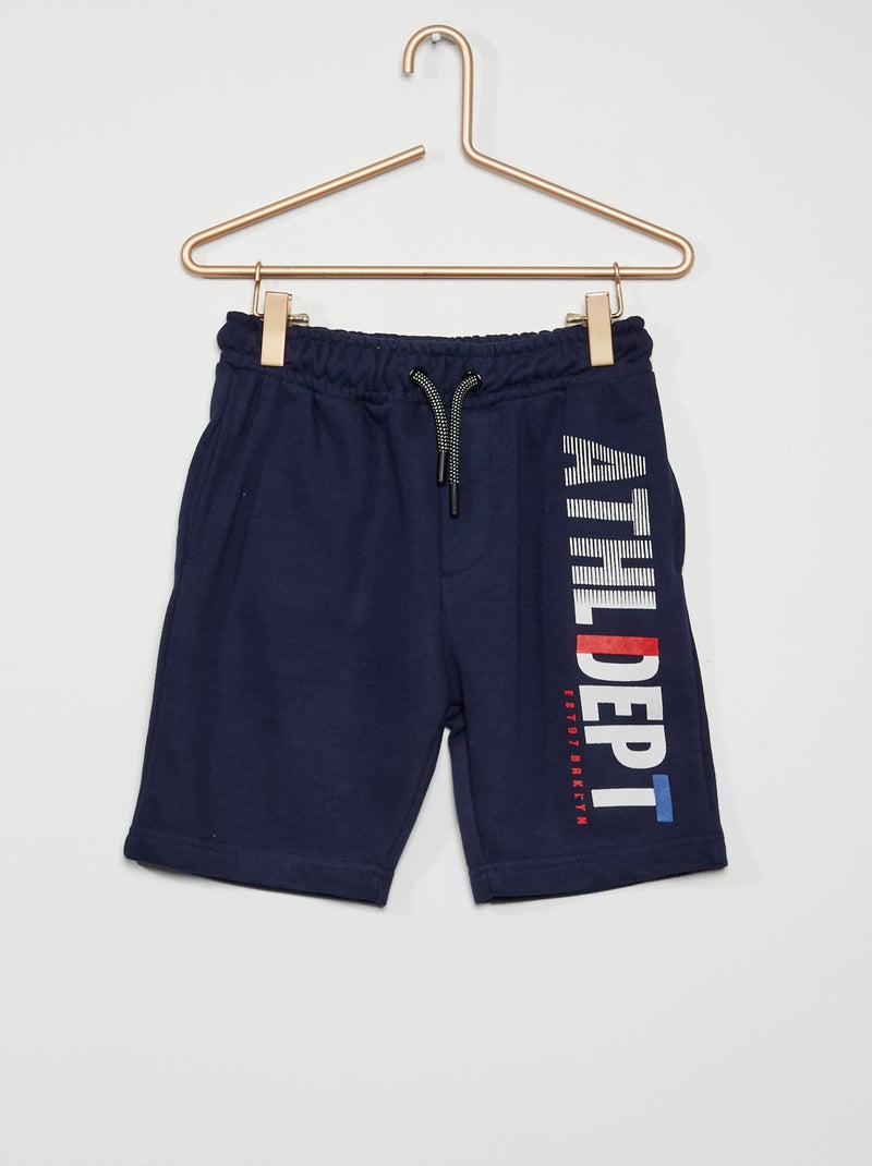 Calções em moletão sportswear Azul Marinho - Kiabi