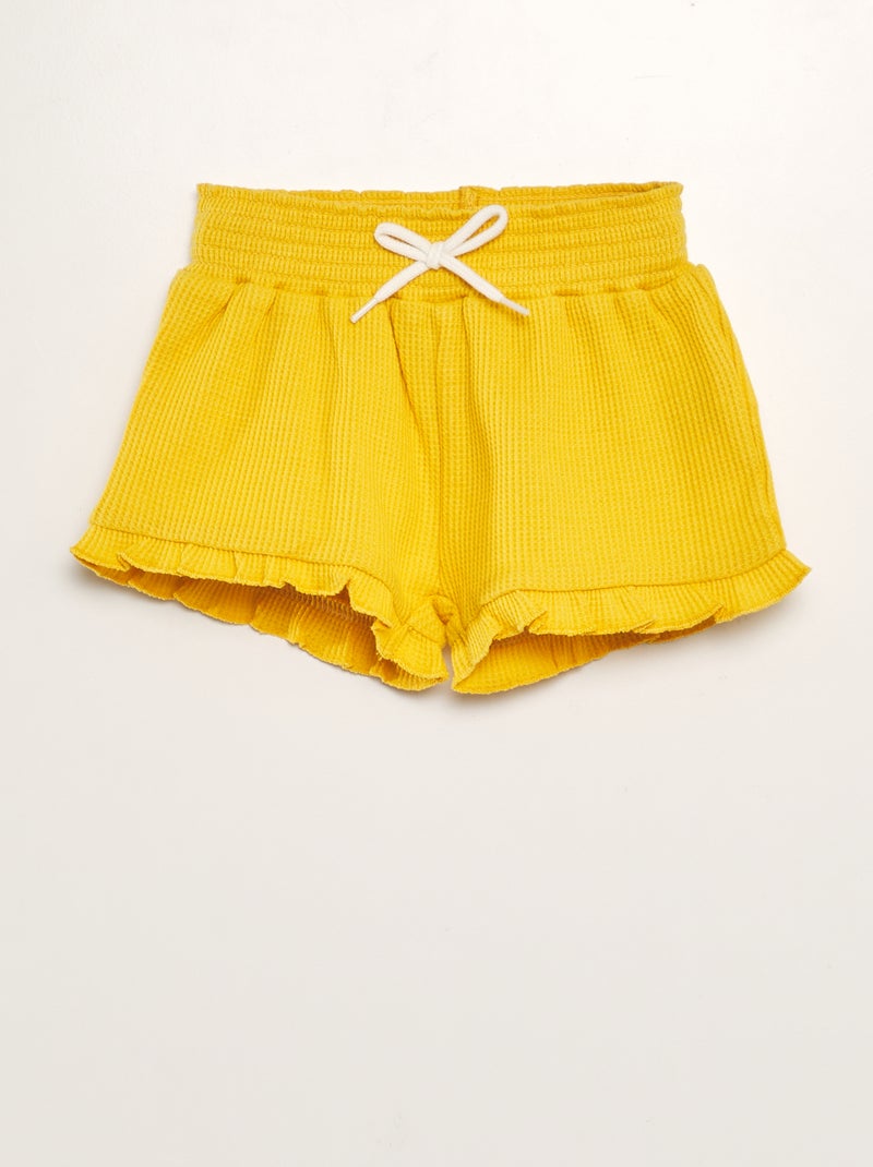 Calções em ninho de abelha AMARELO - Kiabi