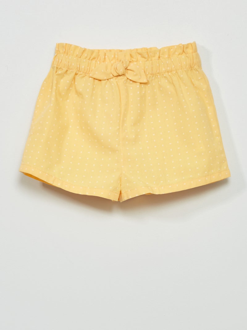 Calções em popelina com estampado AMARELO - Kiabi