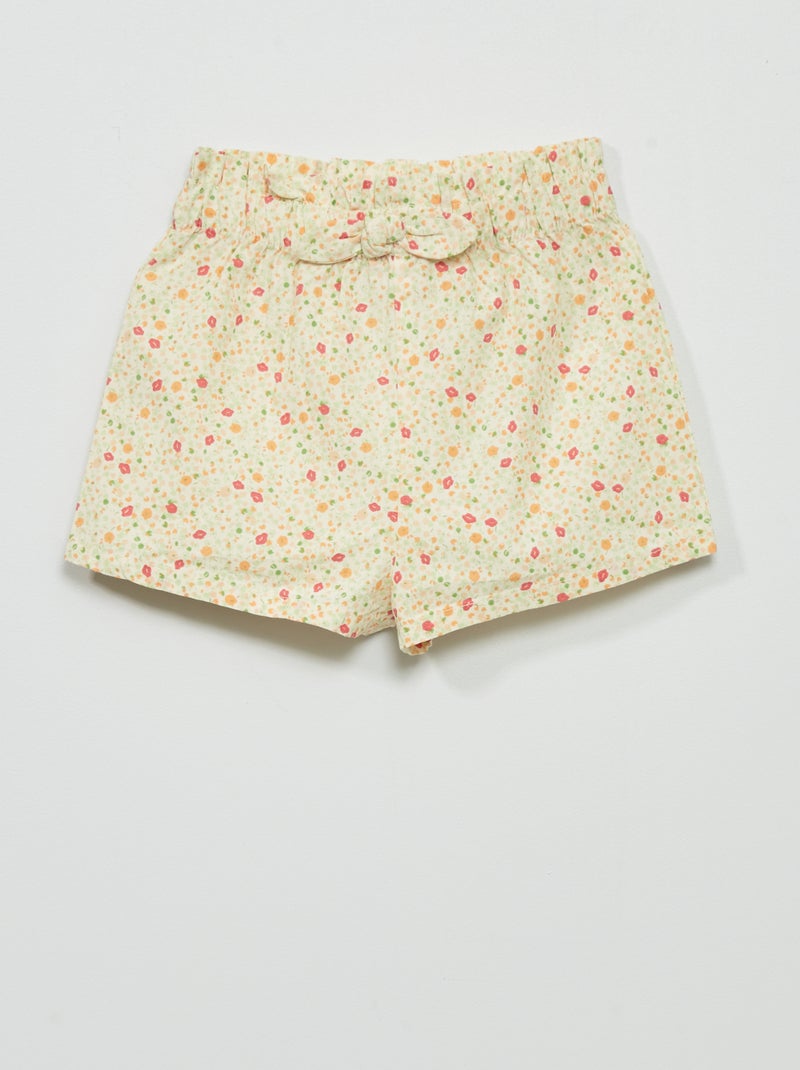 Calções em popelina com estampado BRANCO - Kiabi