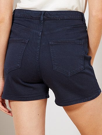 Calções em sarja com braguilha com botões - Kiabi