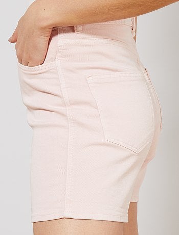 Calções em sarja com braguilha com botões - Kiabi