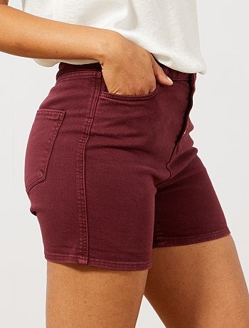 Calções em sarja com braguilha com botões - Kiabi