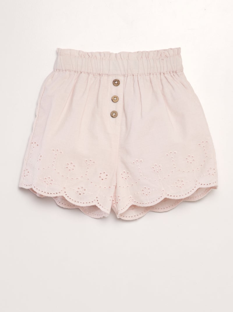 Calções em voile de algodão ROSA - Kiabi