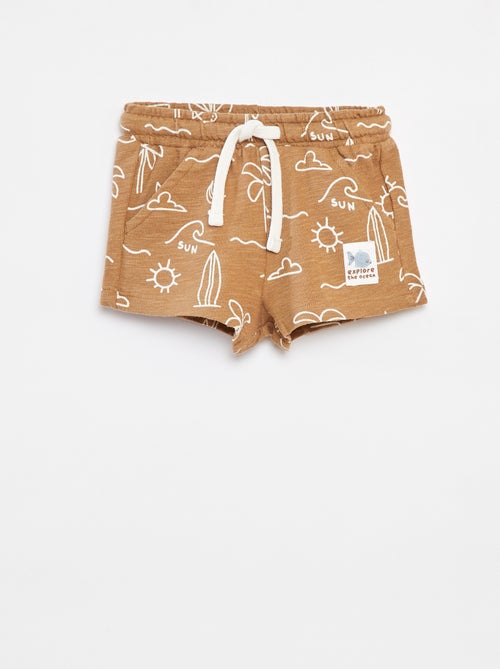 Calções estampados em baby french terry - Kiabi