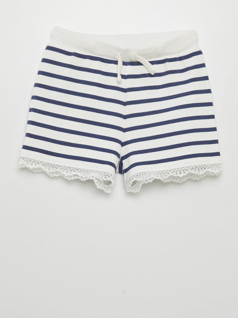 Calções estilo marinheiro com renda AZUL - Kiabi