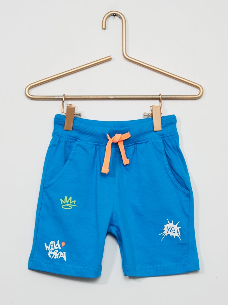 Calções fantasia em malha jersey Azul - Kiabi