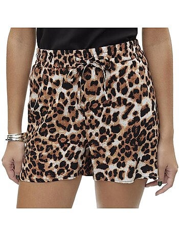 Calções de Mulher Vero Moda Easy Joy com Padrão Bege/Verde
