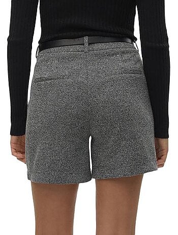Calções femininos vero moda karly cinzento/preto