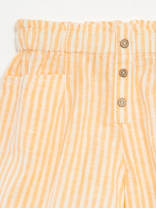 Calções fluidos às riscas - Kiabi