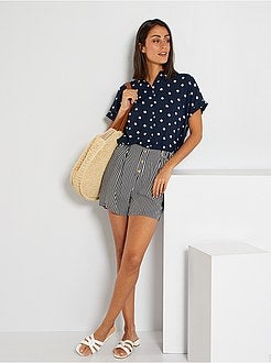 Calções fluidos com cintura subida - Kiabi