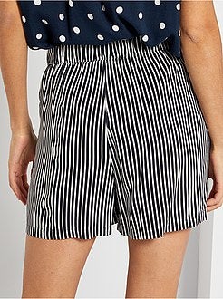 Calções fluidos com cintura subida - Kiabi