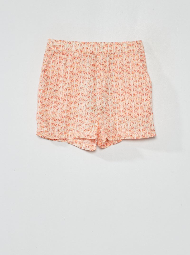 Calções fluidos com estampado BRANCO - Kiabi