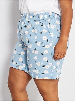 Calções fluidos com estampado 'flores' - Kiabi