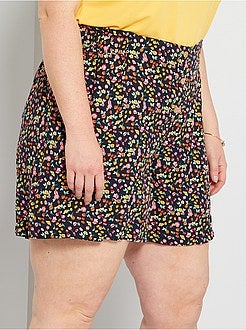 Calções fluidos com estampado 'flores' - Kiabi