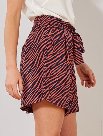 Calções fluidos com estampado 'zebra' - Kiabi