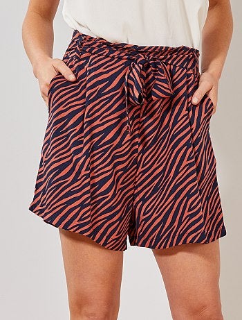 Calções fluidos com estampado 'zebra' - Kiabi