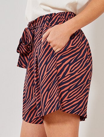 Calções fluidos com estampado 'zebra' - Kiabi