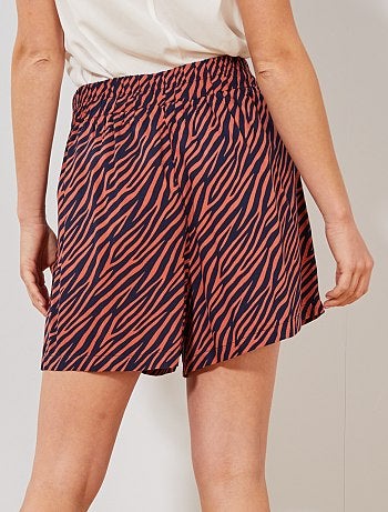 Calções fluidos com estampado 'zebra' - Kiabi