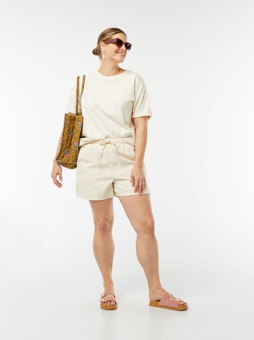 Calções fluidos de ganga - Kiabi