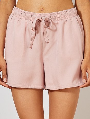 Calções fluidos em lyocell - Kiabi