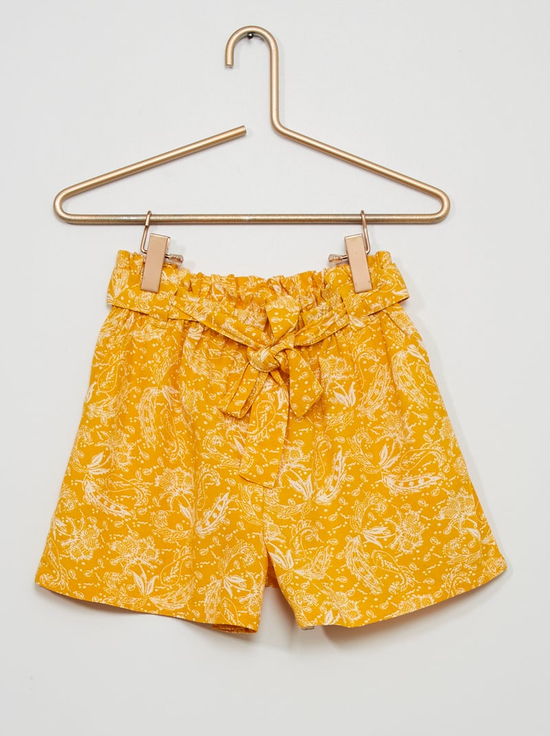 Calções fluidos estampados AMARELO - Kiabi