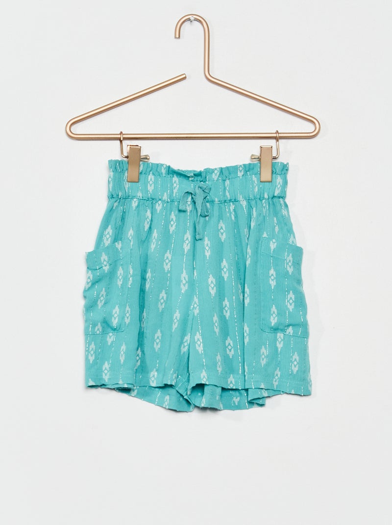 Calções fluidos estampados AZUL - Kiabi