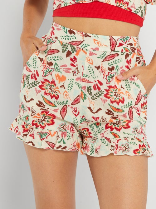 Calções fluidos estampados - Kiabi