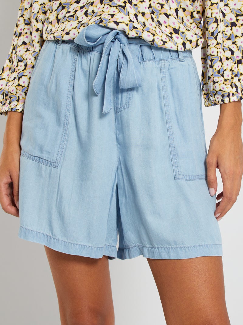 Calções fluidos Jeans - Kiabi