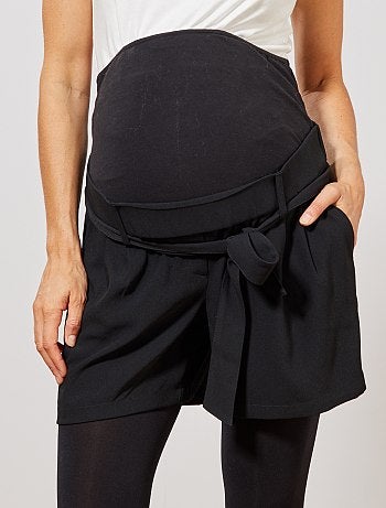 Calções fluidos pré-mamã cintados - Kiabi