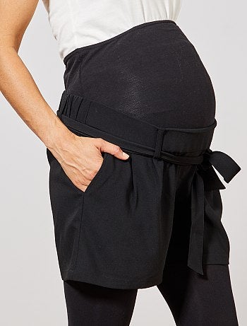 Calções fluidos pré-mamã cintados - Kiabi