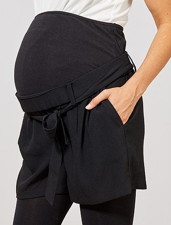 Calções fluidos pré-mamã cintados - Kiabi