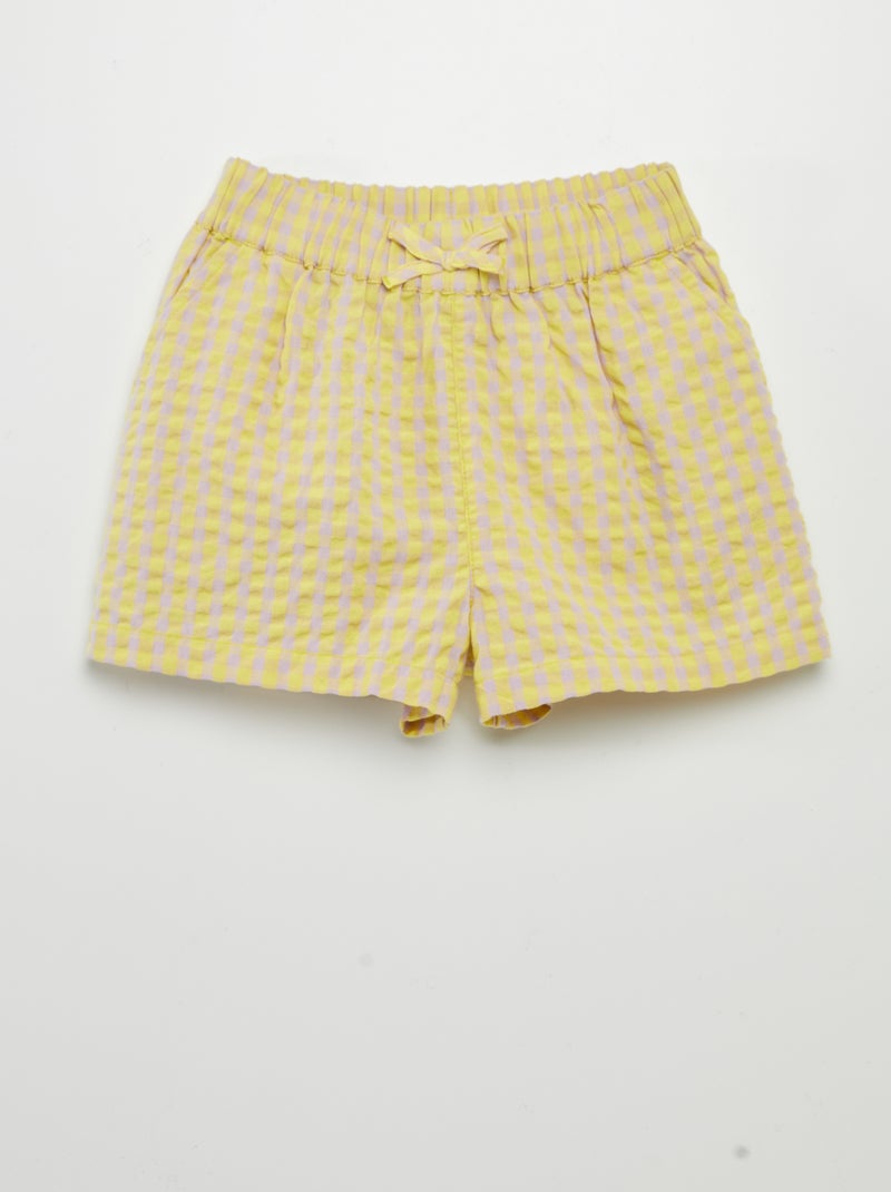 Calções gofrados aos quadrados AMARELO - Kiabi