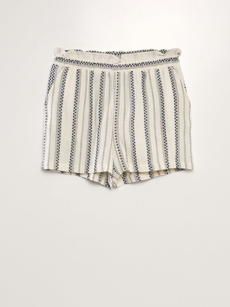 Calções gofrados motivo jacquard 'JDY' BEGE - Kiabi