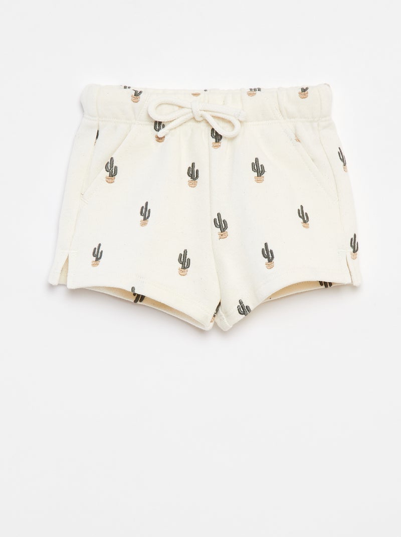 Calções grossos com estampado BRANCO - Kiabi