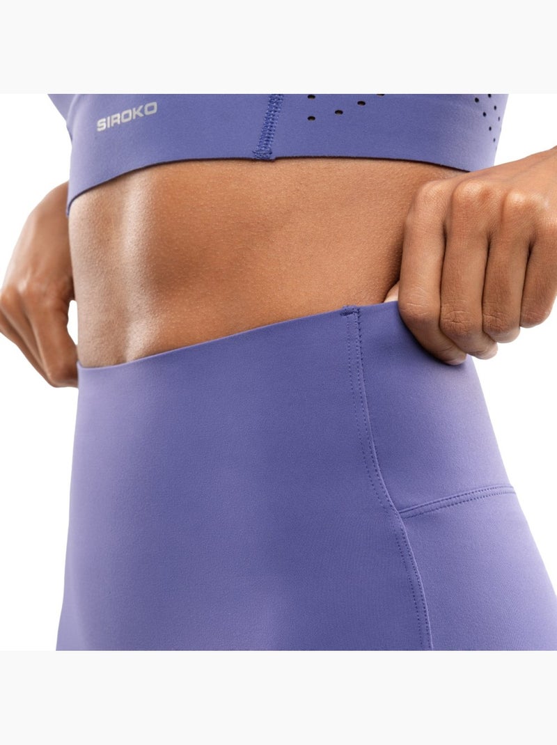 Calções justos de corrida para mulher Azul - Kiabi