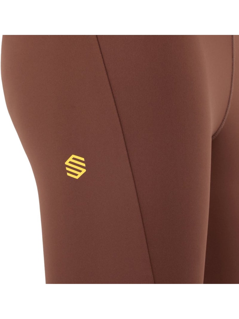 Calções justos de trail running para mulher Castanho - Kiabi