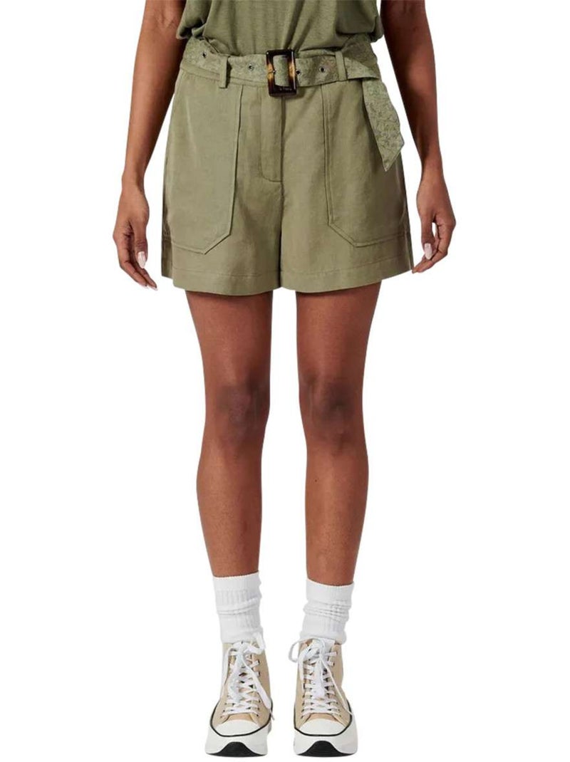 Calções Kaki para Mulher Kaporal CODI Verde cáqui claro - Kiabi