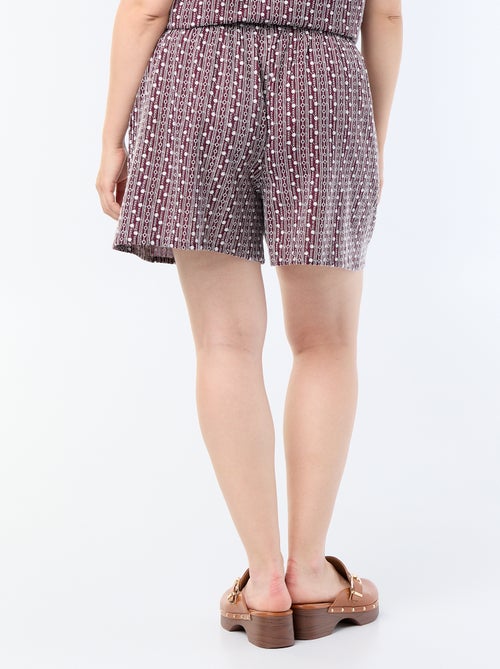 Calções largos com estampados bordados - Kiabi