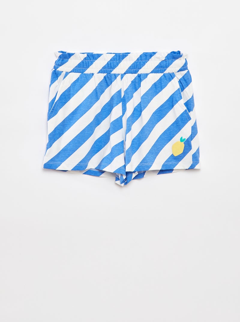Calções leves coloridos com 2 bolsos AZUL - Kiabi