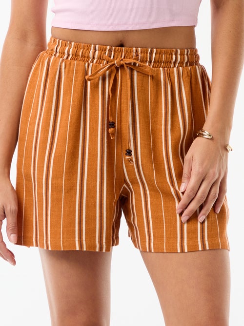 Calções leves com 2 bolsos em linho misto - Kiabi