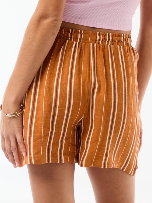 Calções leves com 2 bolsos em linho misto - Kiabi