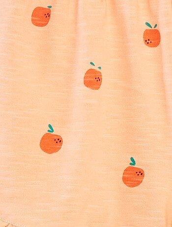 Calções leves com estampado e folhos