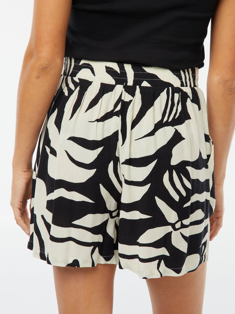 Calções leves com motivo e 2 bolsos Preto - Kiabi