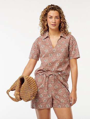 Calções leves com motivo floral