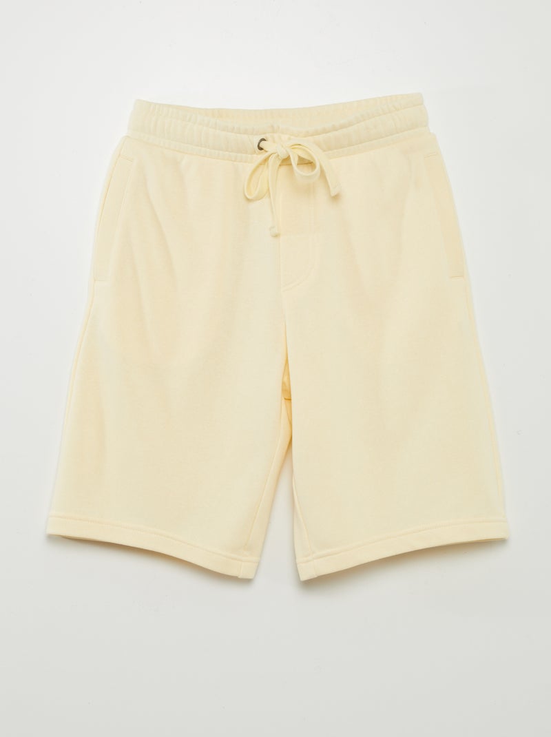 Calções leves em moletão liso AMARELO - Kiabi